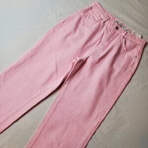 Zara Women's Size 4 NWT High Rise Straight Leg Full Length Jeans Pink